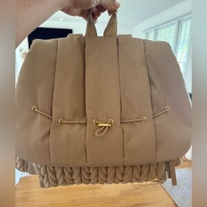 Elegant Tan Backpack Diaper bag EUC